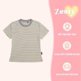 Áo Baby Tee Nữ Zesty Kẻ Sọc Ngang Cổ Tròn