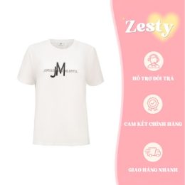 Áo Phông Nữ Zesty Họa Tiết Chữ JM Thêu Nổi