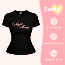 Áo Croptop Zesty Áo Croptop Zesty Born To Be Iconic Đen chất cotton organic co giãn