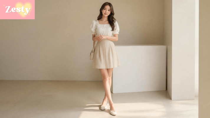 Phối áo babydoll với chân váy A